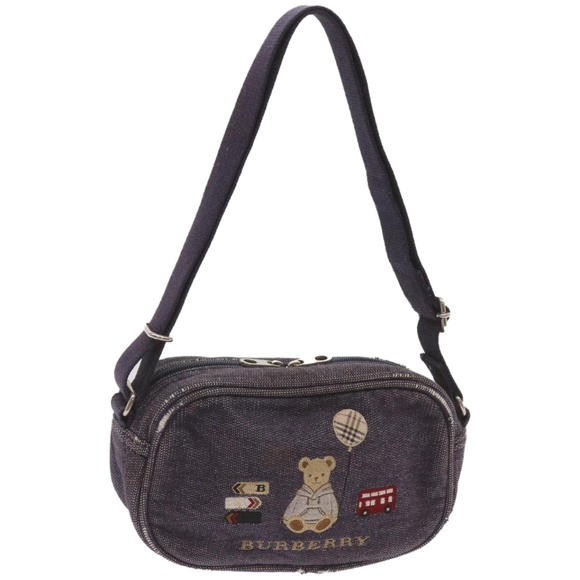 BURBERRY Hand Bag Denim Navy Auth ti1533 - Picture 1 of 16